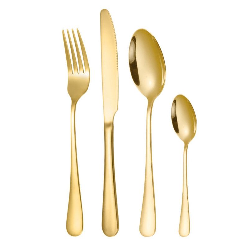24-Piece Stainless Steel Tableware Set, Mirror-Polished Steak Knife, Fork, and Spoon Cutlery—Rose Gold — image 2