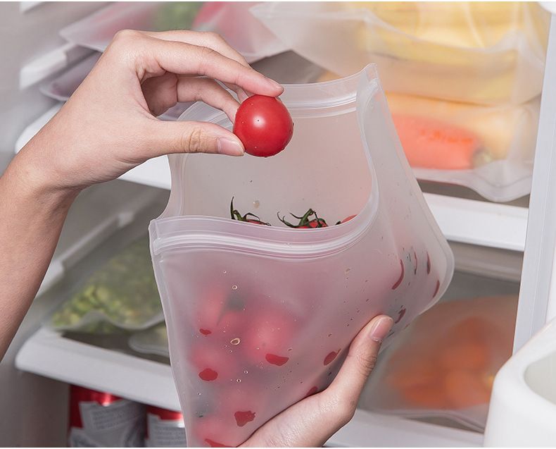Reusable Food Storage Bags,Silicone Food Bag Reusable Sandwich Bags Kids Snack Bags,4 Pack Leakproof Bag Freezer Bags — image 3