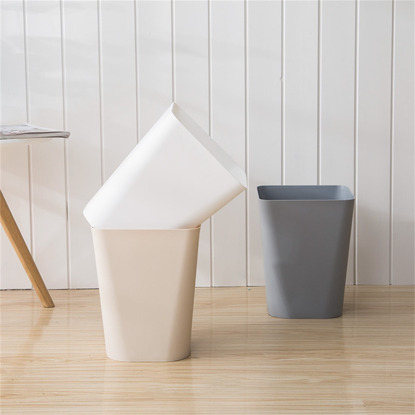 1.6 Gallon Small Trash Can, Heavy Duty Bathroom Wastebasket, Plastic Garbage Can for Kitchen Office Bathroom (White/1 Pcs) 7.48x9.13 7.48" x 9.13" Black β image 4