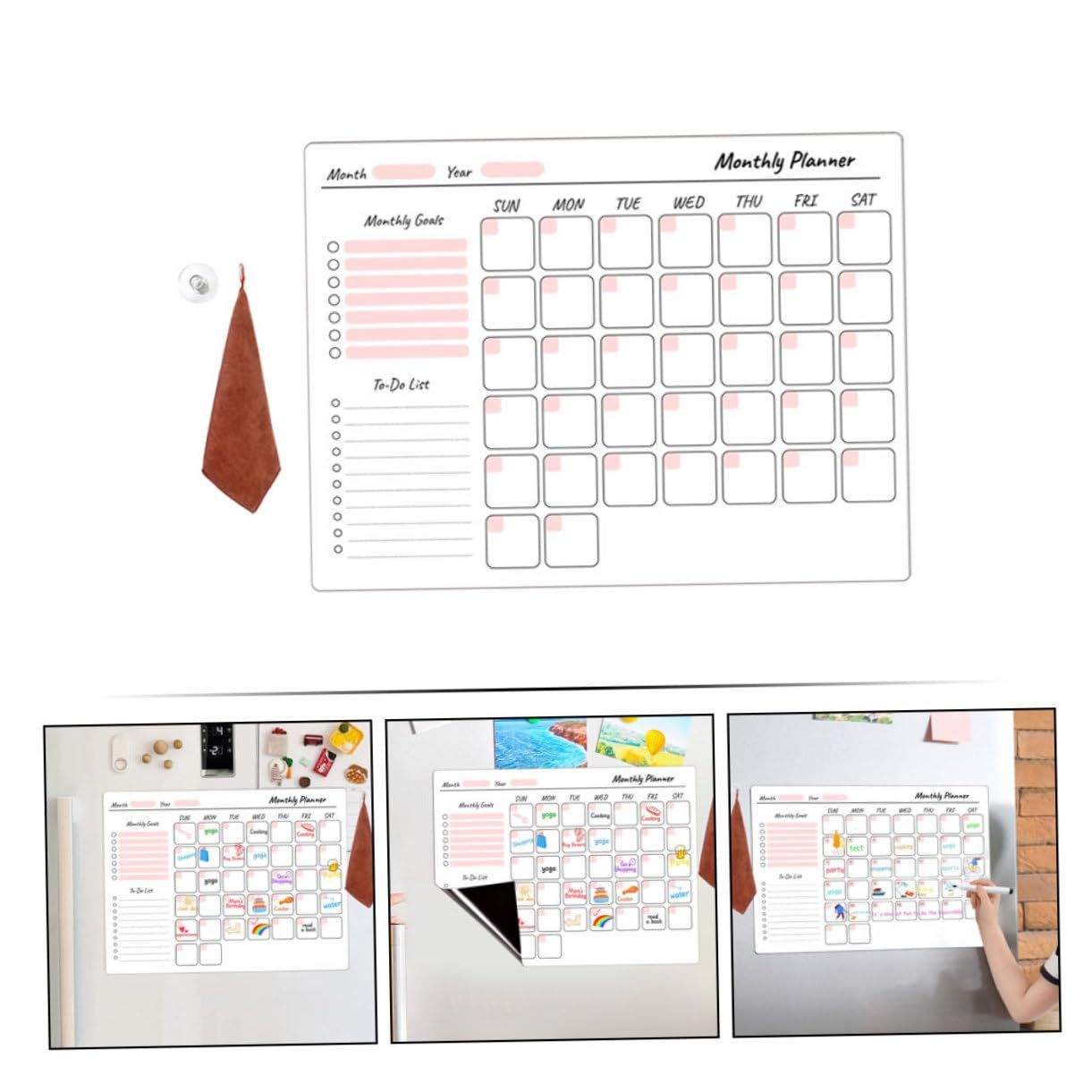 1 Set Magnetic Fridge Writing Board Magnetic to Do List for Fridge Practical Dry Erase Board Fridge Dry Erase Board โ image 3