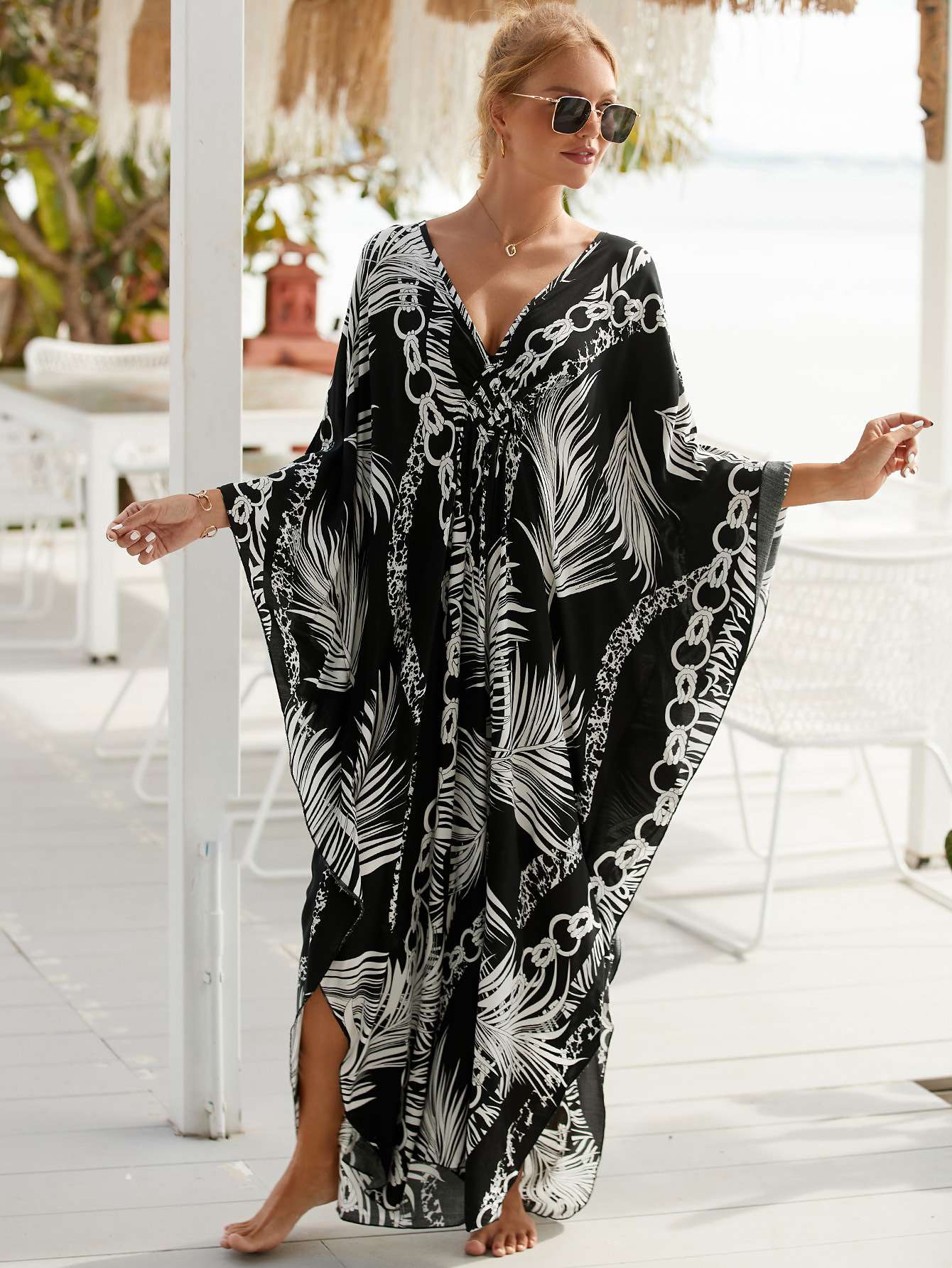 Style 6 Loose Fit Caftan Dress - Resort Style Beach Coverup for Women — image 2