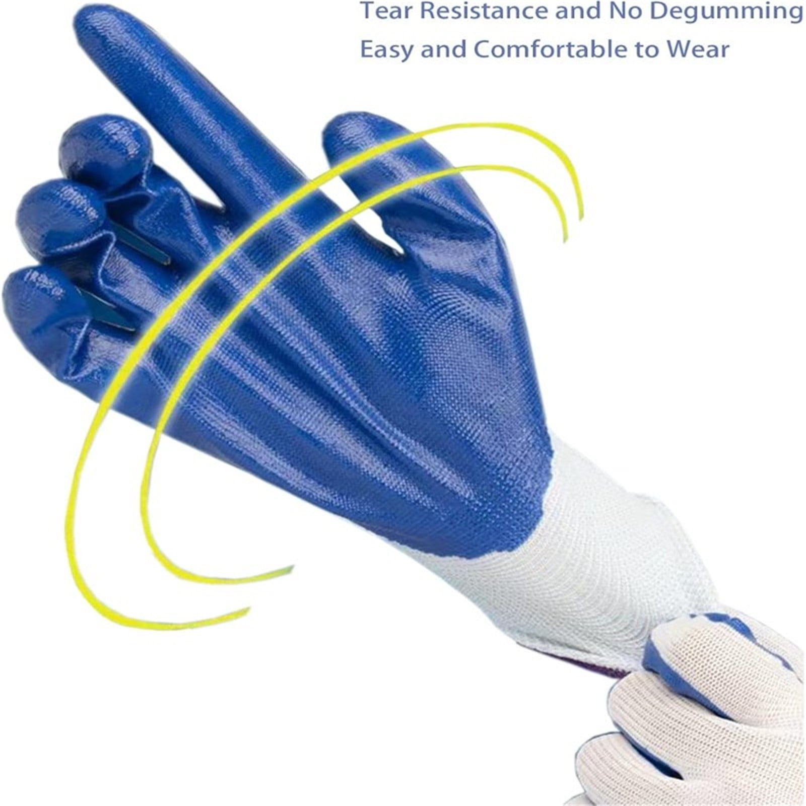 Nylon Rubber Latex Reinforced Dipped Wear-Resistant and Non-Slip Construction Work Gloves Garden Gloves for Women/Men Nitrile Coated Work Gloves for Gardening — image 4