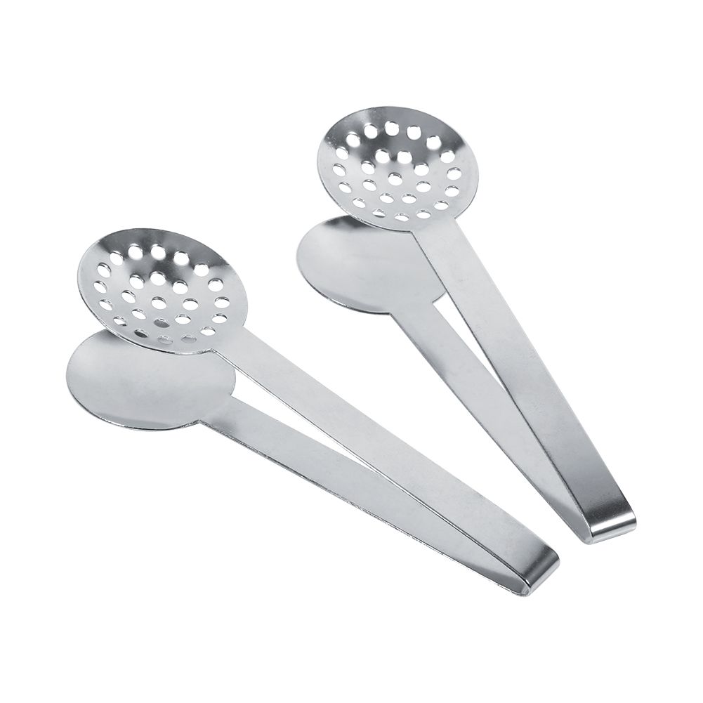 2pcs Kitchen Craft Tool Stainless Steel Round Tea Bag Tongs Squeezer Holder Grip โ image 3