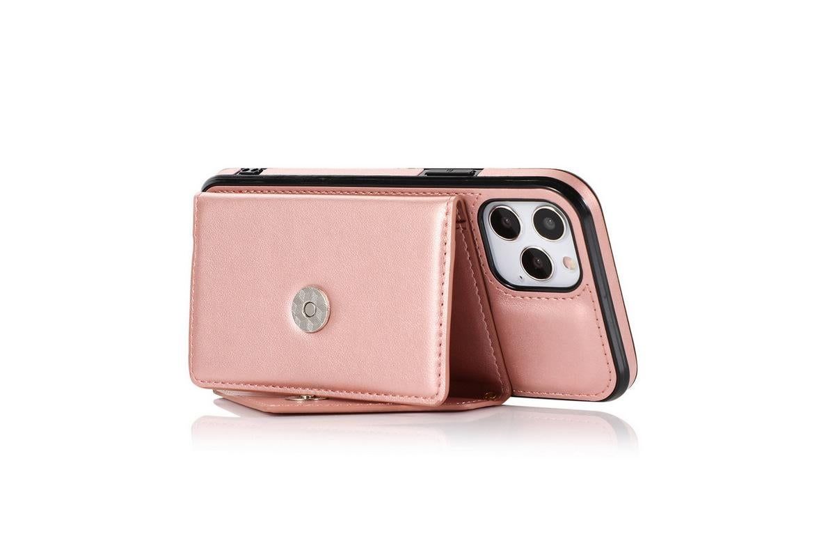 PU Leather Crossbody Phone Case Cover Wallet Card Holder for iPhone 13 Series -Rose Gold /iPhone13 Pro 6.1 โ image 3