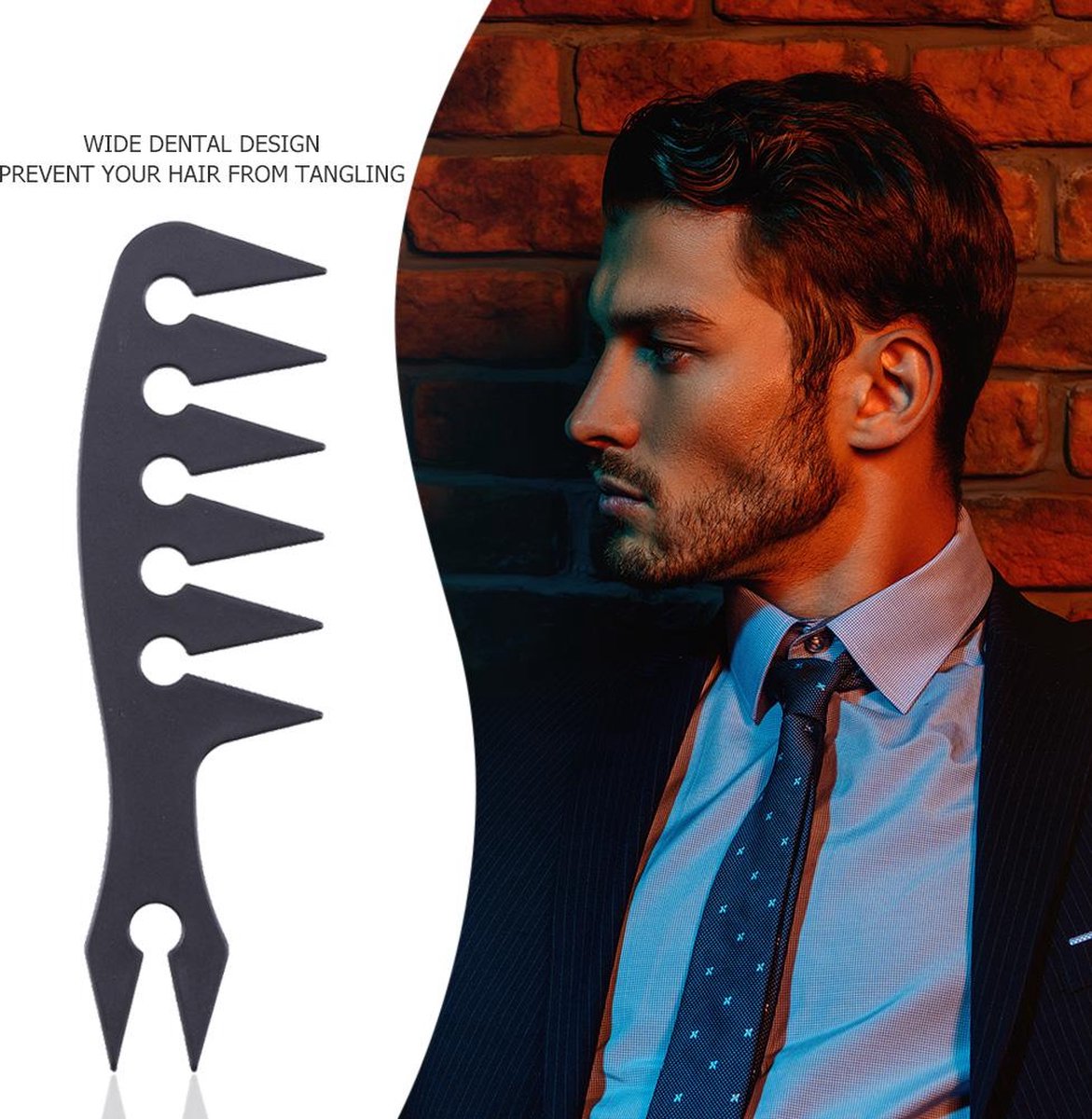 Coarse Anti-Tangle Comb | Hair Detangling | Barber Comb | Hairdresser Comb | Hair Accessory | Black — image 4