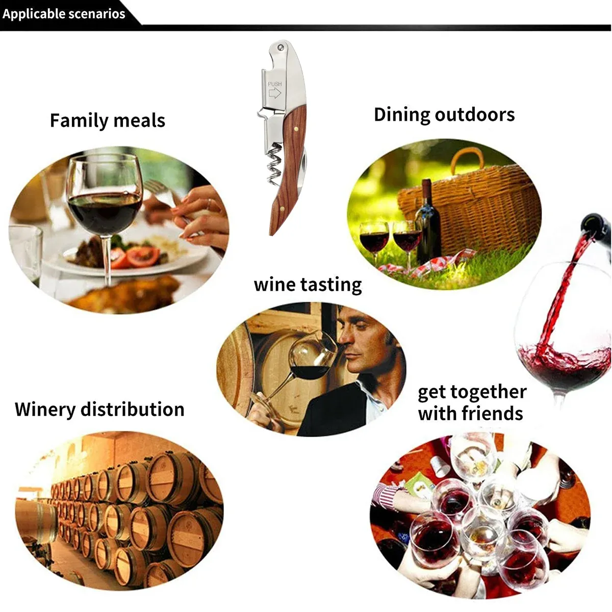 Multi Functional Wine Opener 4 In 1 Bottle Corkscrew Opener Wine Bar Tool Kit — image 6
