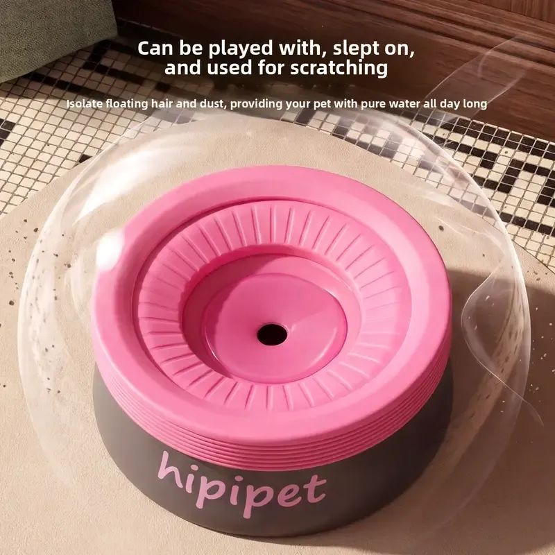 Pet Essential | Splash-Proof Non-Wet Mouth Water Bowl, Dogs and Cats Drink Freely and More Hygienically(Blackberry rose powder 1200ML) โ image 5