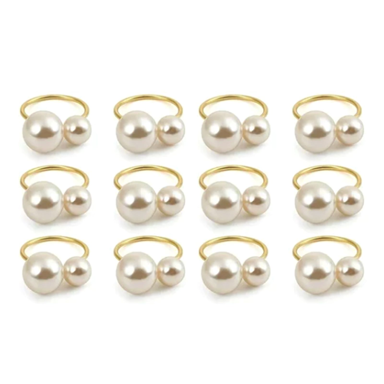 12pcs Napkin Ring Washable Decorative Exquisite Metal Napkin Ring Buckle for Wedding Party Banquet Christmas Dinner