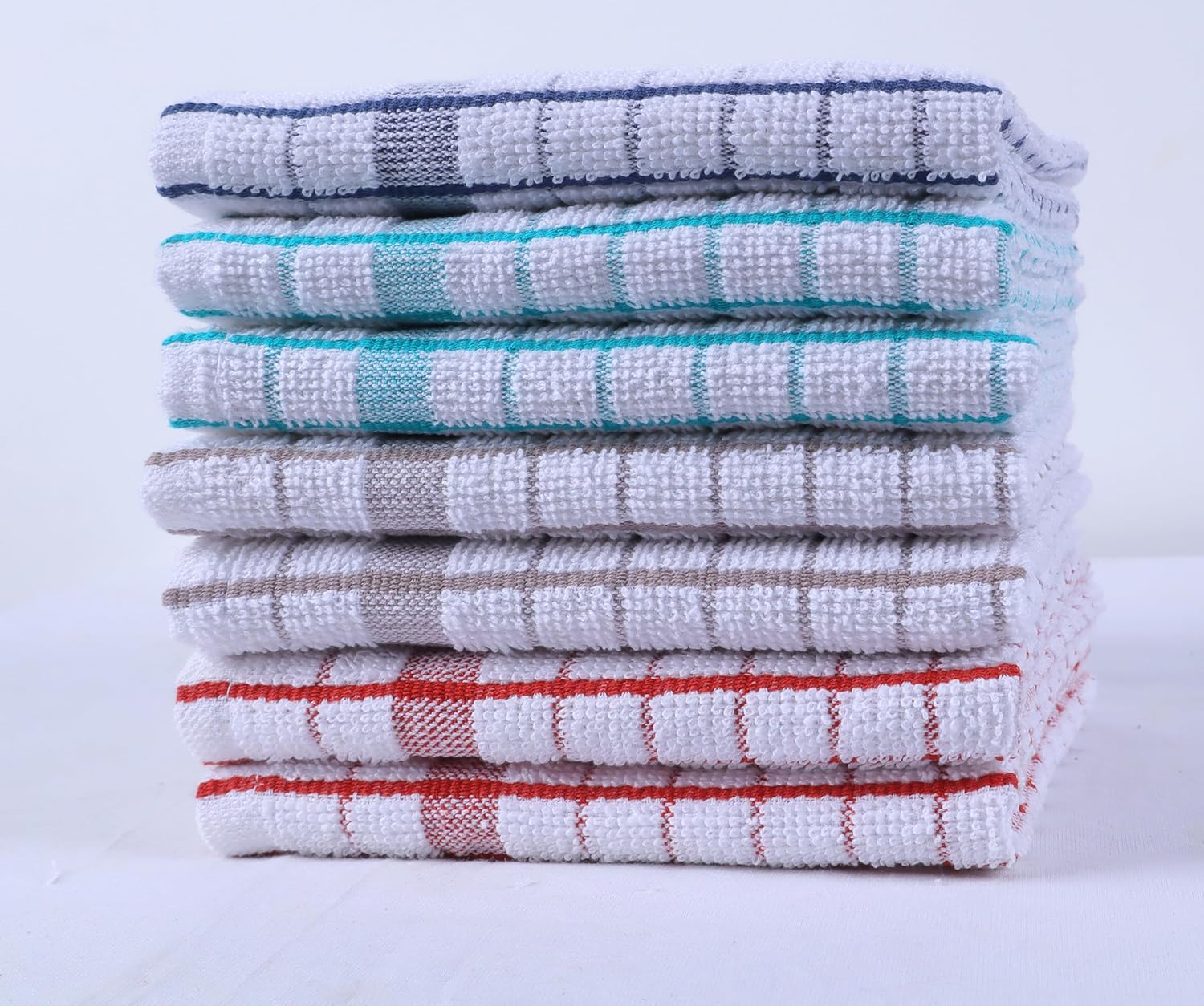 AMOUR INFINI Kitchen Dish Cloths Set of 8 - Ultra Soft, Highly Absorbent, Quick-Drying Terry Cotton Dishcloths 12"x12" Inch Wash & Cleaning Cloths for Kitchen โ image 4