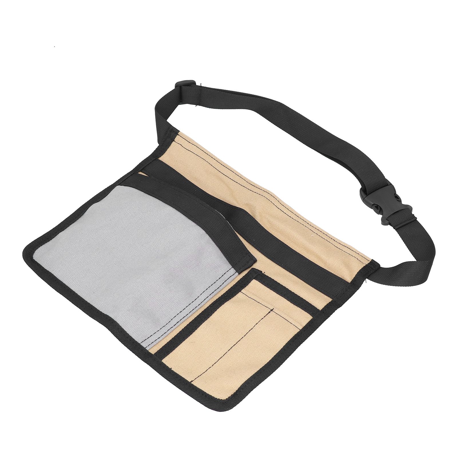 Unilateral Waist Hanging Tool Bag Wear Resistant Oxford Cloth Adjustable Tools Organizer for GardenKhaki Gray — image 4