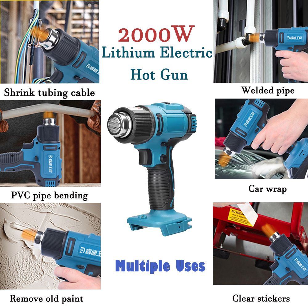 2000W Electric Hot Air Heat Gun with Nozzles Cordless Handheld For Makita 18V AU โ image 4