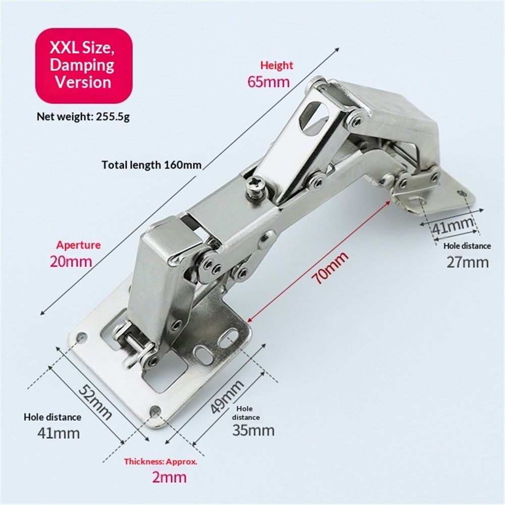 2 Pack Soft Close Cabinet Hinges, Slow Smooth Hidden Frameless Lazy Susan Hinge, Concealed Hardware Surface Mount, Lid Support Trap Door, Self Closing for — image 4