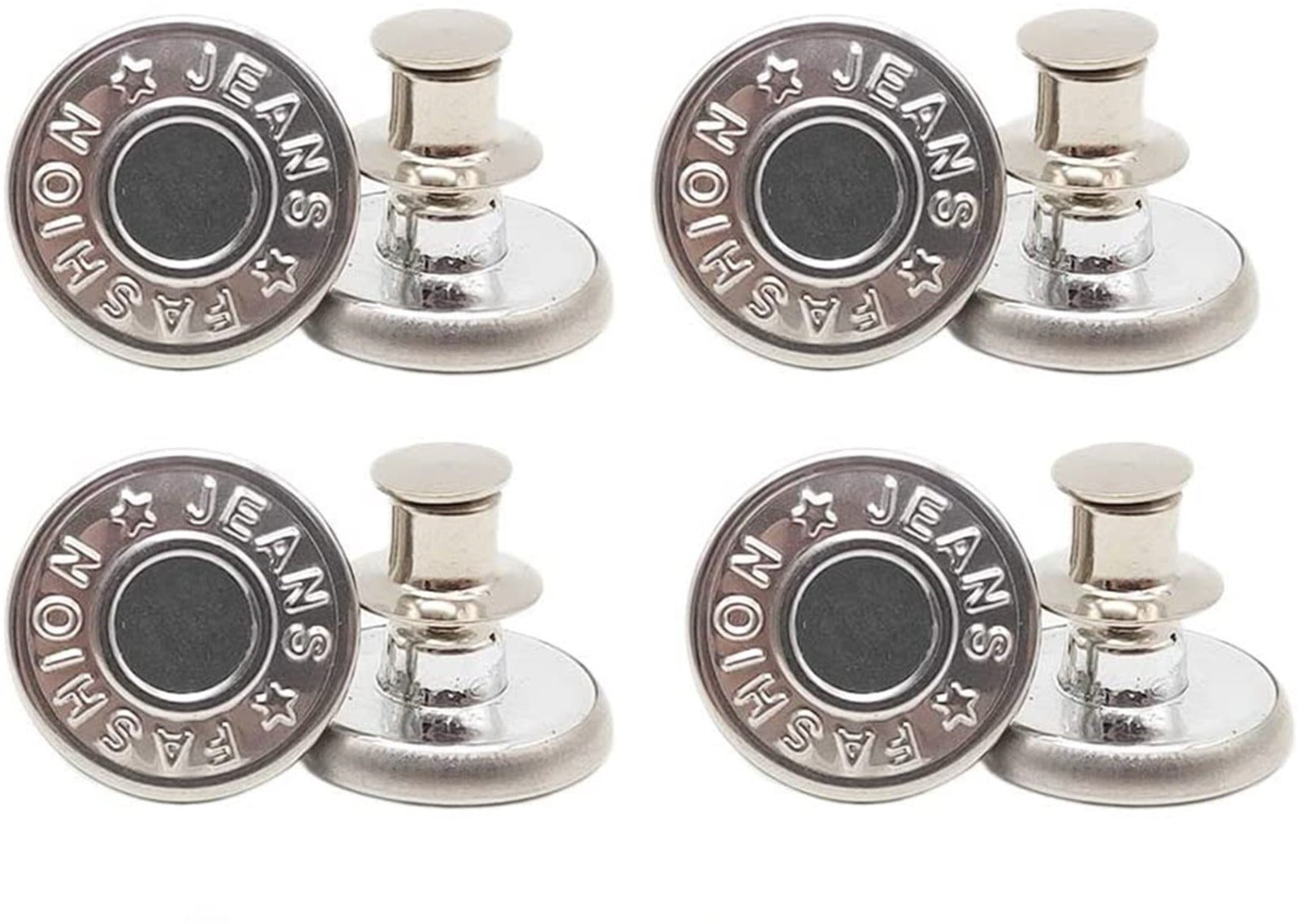 Button Pins for Loose Jeans, No Sew and No Tools Instant Replacement Snap Tack Pant Button, Reusable and Adjustable Metal Pants Button Tightener, 4 Sets, 0.67 โ image 5