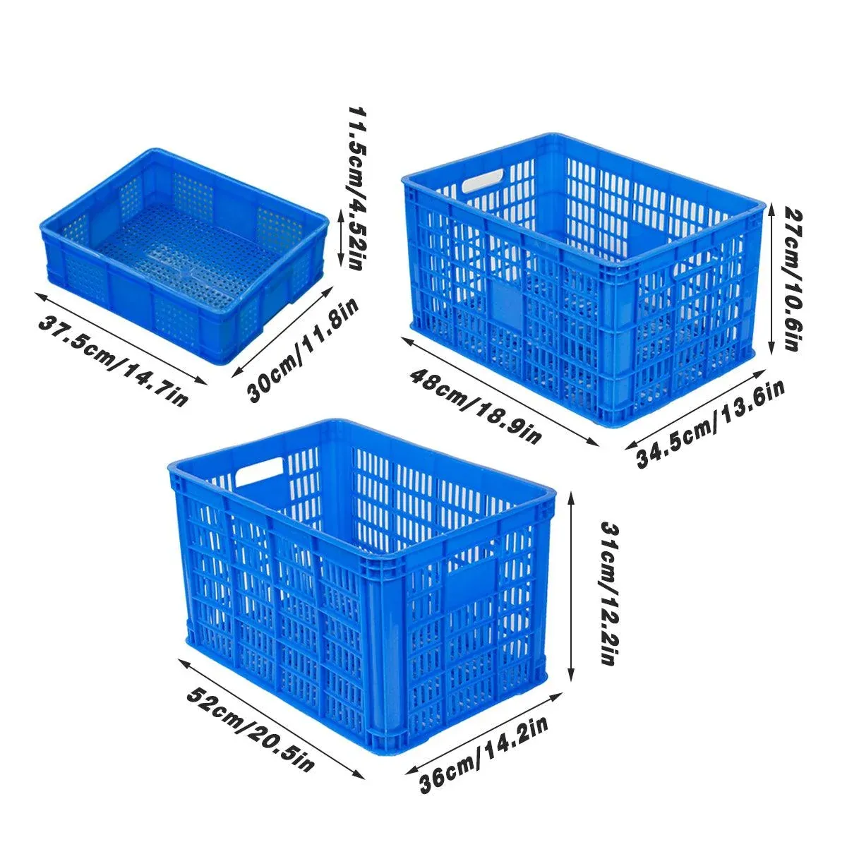 Plastic Rectangular Storage Basket Finishing Transport Box Organizer for Home - 37.5x30x11.5cm โ image 4