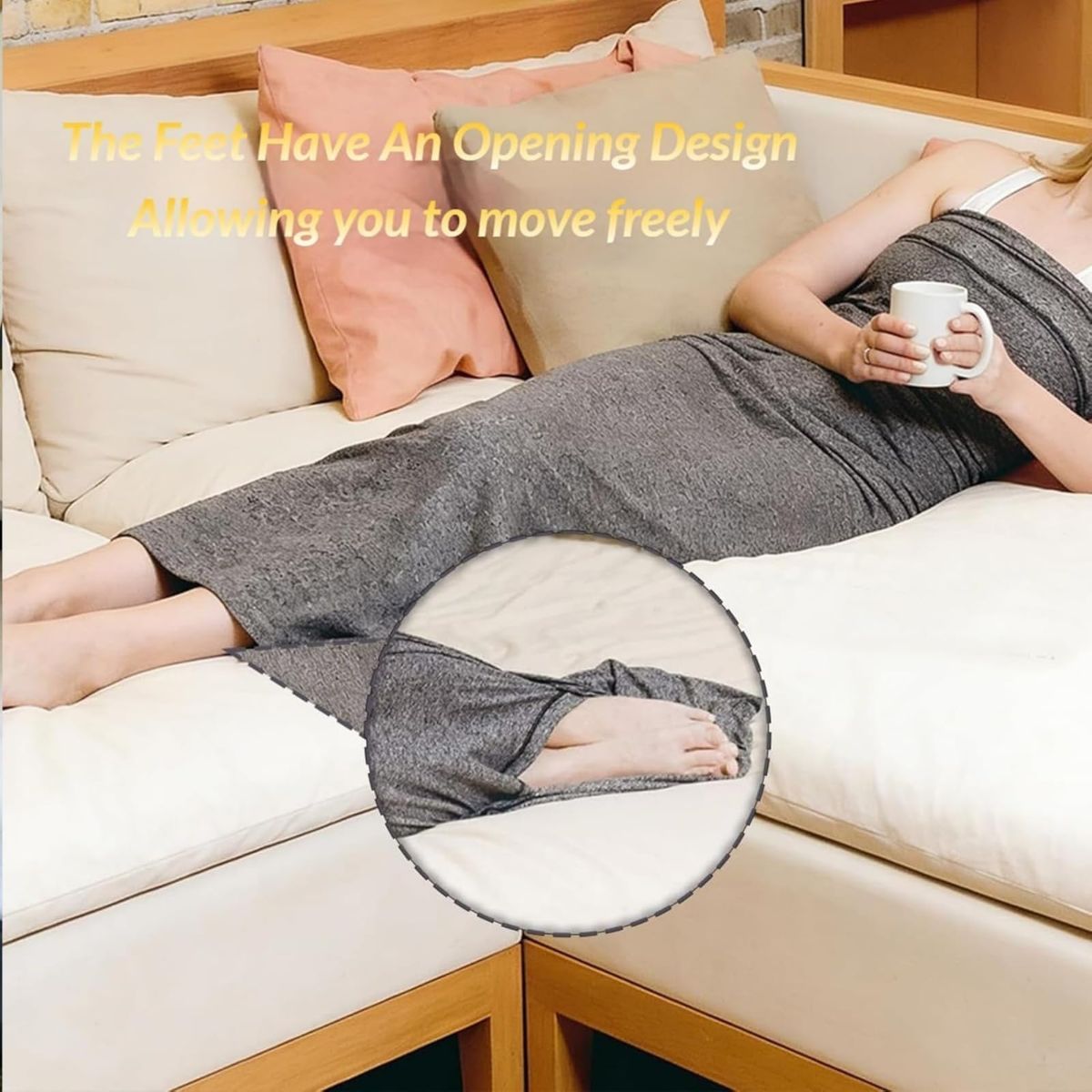Sleep Pod - Wearable Blanket Hoodie for Anxiety Relief & Deep Sleep, Portable Personal Sleeping Bag for Travel, Camping and Cozy Lounging - Gray - Size — image 6