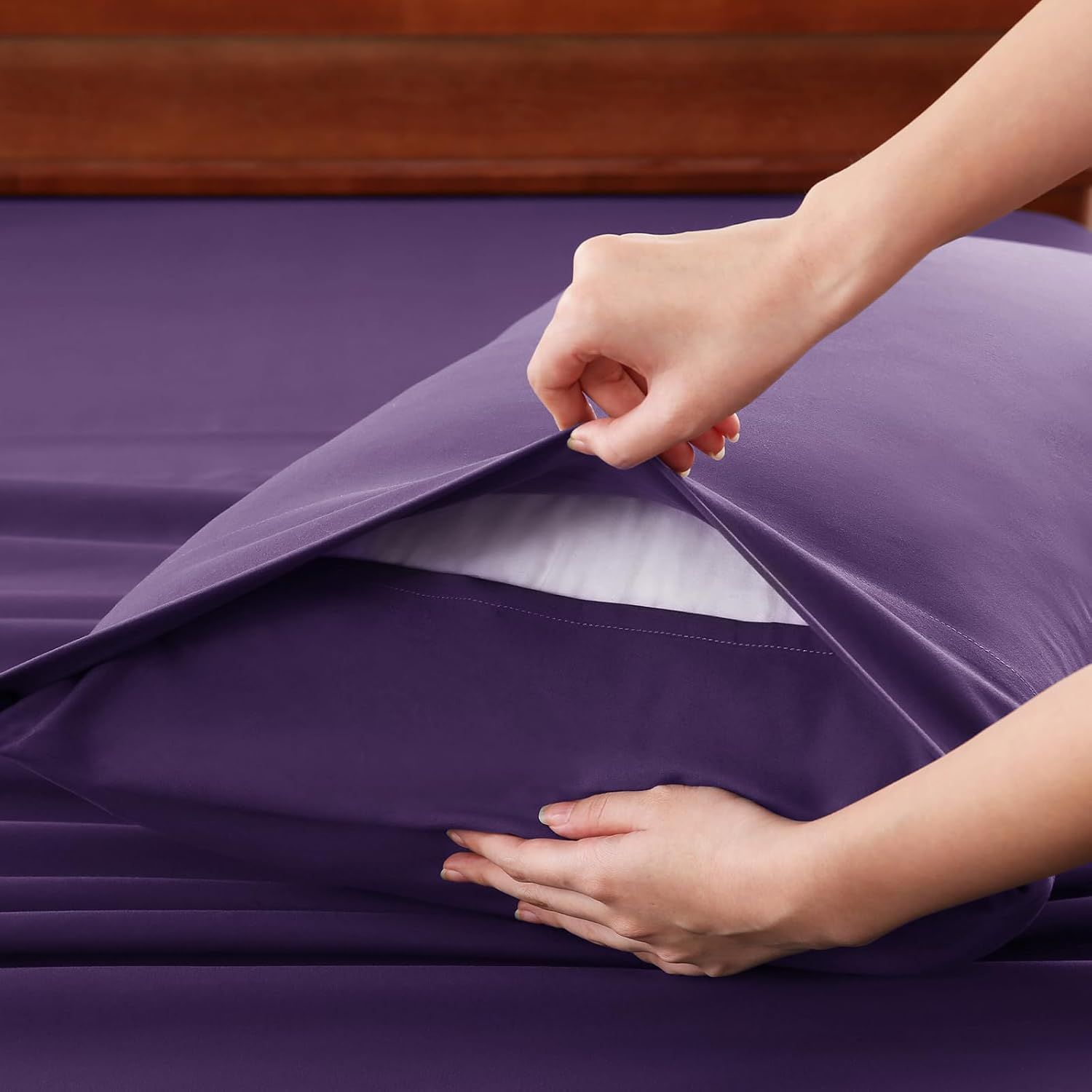 Hotel Soft Bed Sheet Set- Bedding Sheets & Pillowcases -Breathable Bedding - Wrinkle, Fade, Stain Resistant-Deep Pocket Flat Fitted Bed Sheet — image 6