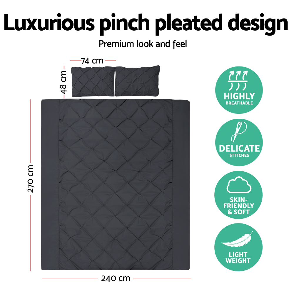 Giselle Bedding Quilt Cover Set Diamond Black Super King โ image 2