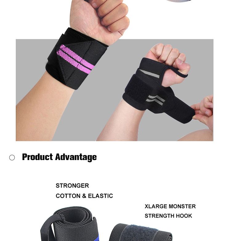 1Pc Adjustable Wrist Wraps for Weightlifting, Gym Training Wrist Support Straps for Men & Women, Fitness Strength Training Accessories - Red Striped โ image 4