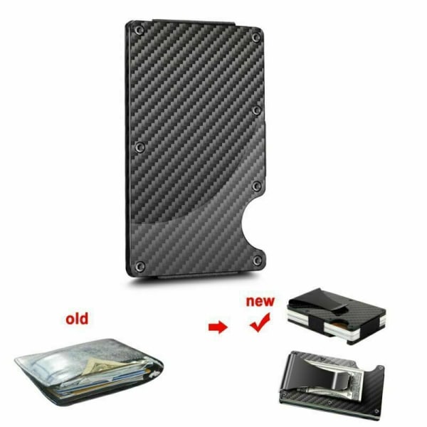 RFID Blocking Minimalist Carbon Fiber Card Holder with Money Clip for Men โ image 2
