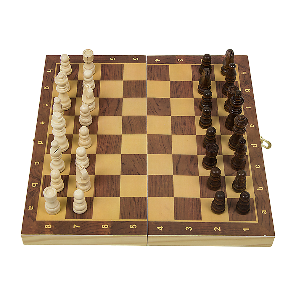 Chess Board Games Folding Large Chess Wooden Chessboard Set Wood Toy Gift — image 6
