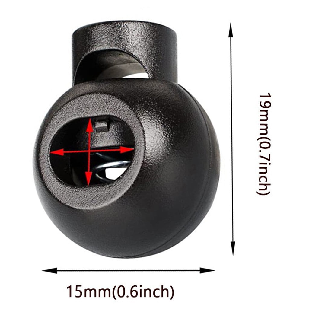 100 Pieces Spring Buckle, Clip Luggage Locks End Stopper Cord Round Lanyard Sliding Rope Shape Arts Crafts and Sewing, Spring Buckle, Black — image 5