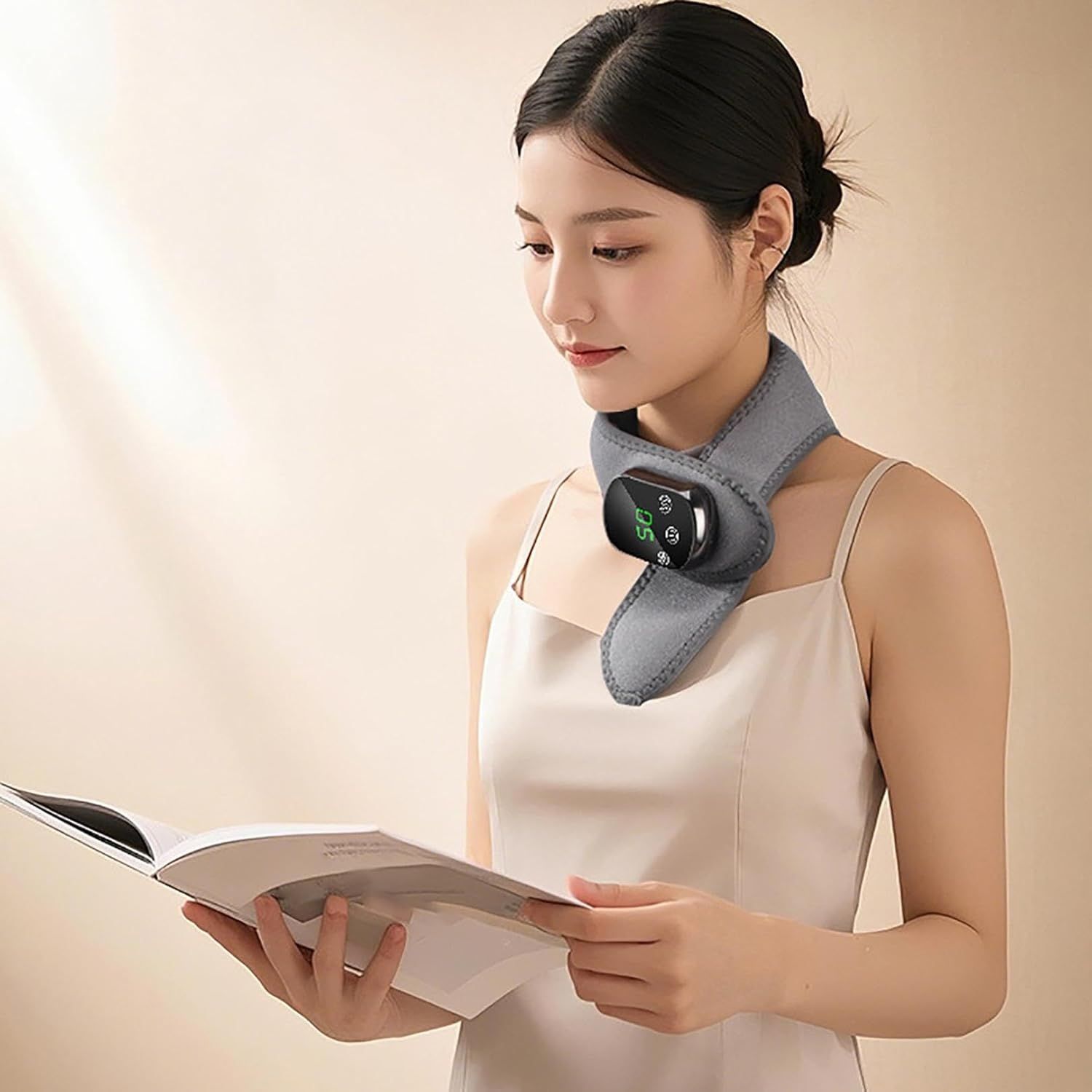 Cordless Neck Heating Pad with Massage, Neck Massager with Heat, Neck Heating Pad for Pain Electric, Heated Neck Brace Wrap Soreness Stiffness Pain Relief — image 4