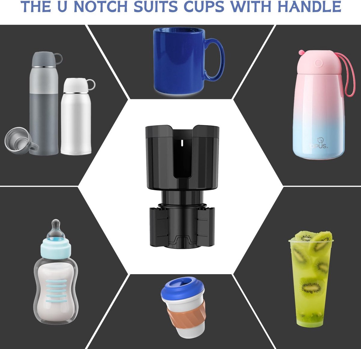 Car Cup Holder - Adjustable Cup Holder - Universal - Coffee Holder - Drink Holder - Soft Drink Holder - Large Drink Bottle Holder - Can Holder - Cupholder — image 3