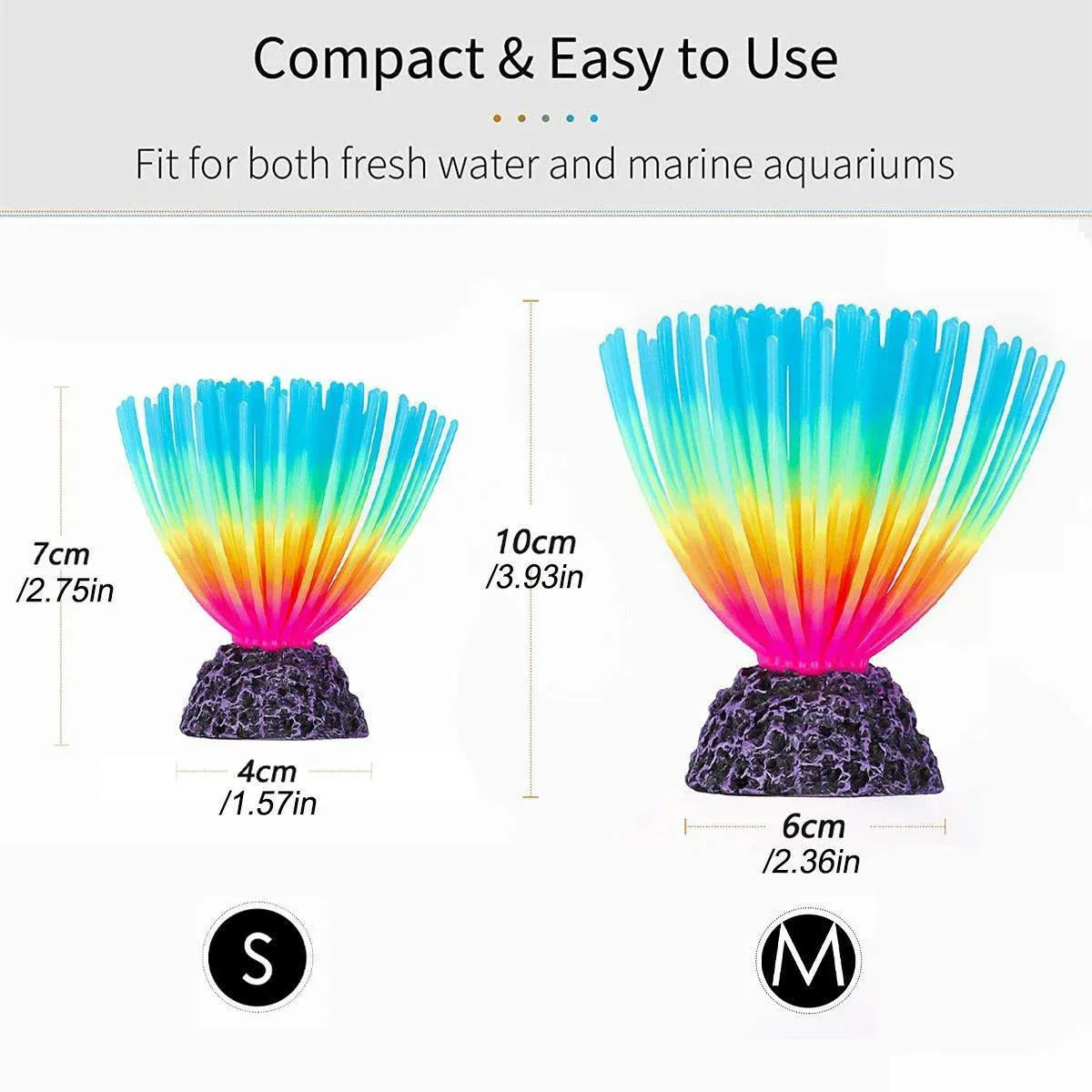 Aquarium Fish Tank Decor Simulation Coral Lotus Aquatic Plants Vibrant Ornament - Colourful-S โ image 4