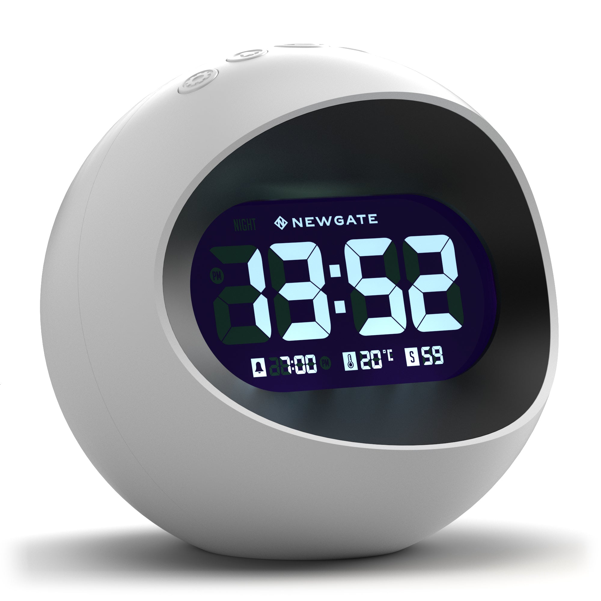 Newgate Centre Of The Earth Lcd Alarm Clock White — image 2