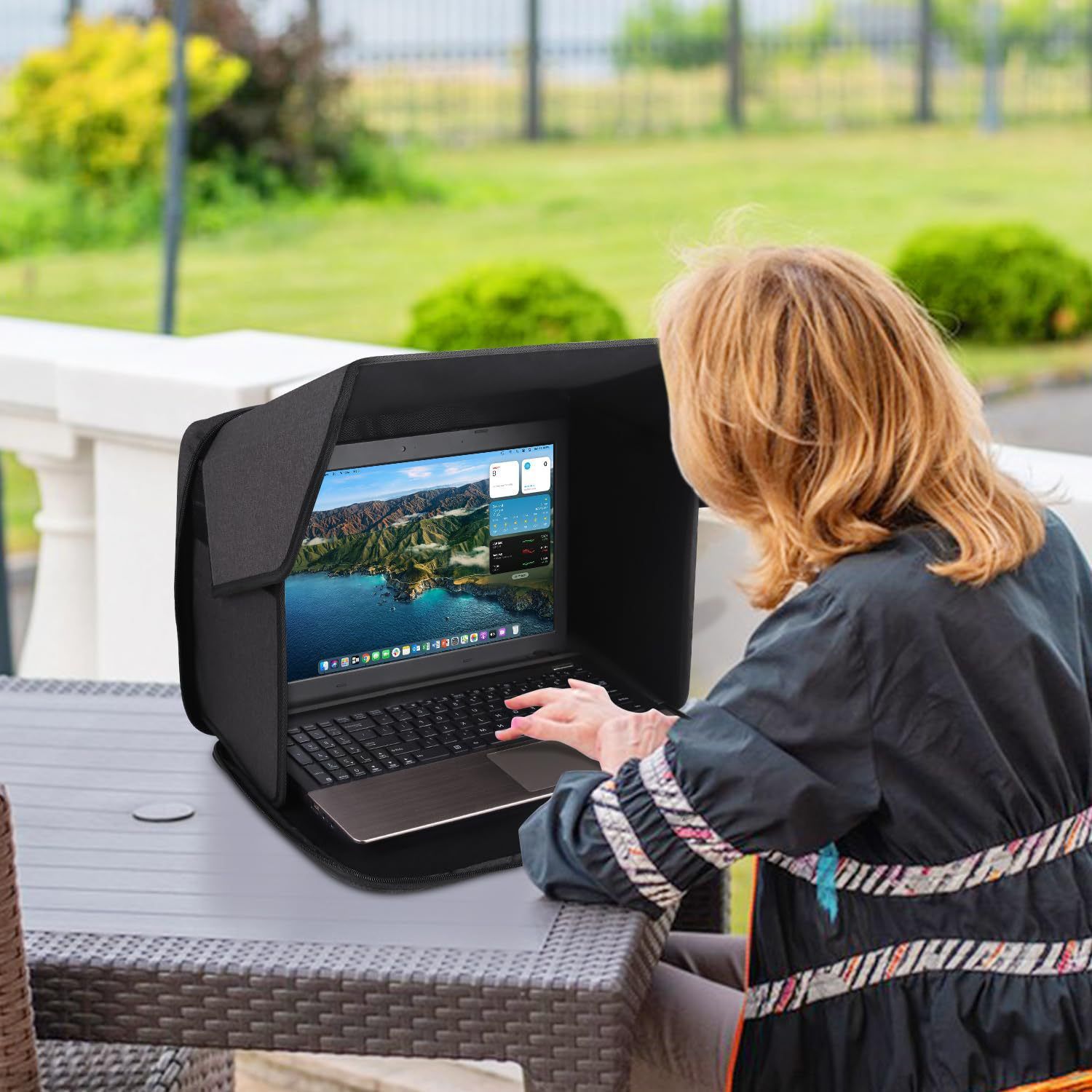 Laptop Sun Shade,Lightweight Laptop Sun Glare Shield Privacy Cover for Working Outside,Computer Privacy Hood Foldable and Portable Shield Cover Computer Hood โ image 5
