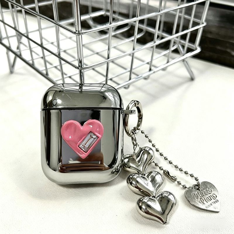 Pink Framed Heart Plated Case + 3 Heart Pendants AirPods Pro 2 โ image 6