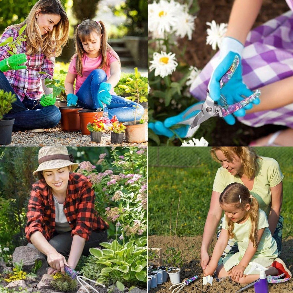 10PCS Garden Tool Kit Shovel Rake Planting Tools Set with Purple Handles Gift — image 4