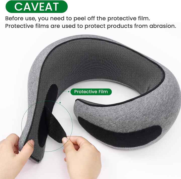 Black Velcro Tape Memory Foam U-Shaped Neck Pillow – Snail Travel Cushion for Airplane, Office Nap, and Travel – Adjustable with Magnetic Therapy — image 5
