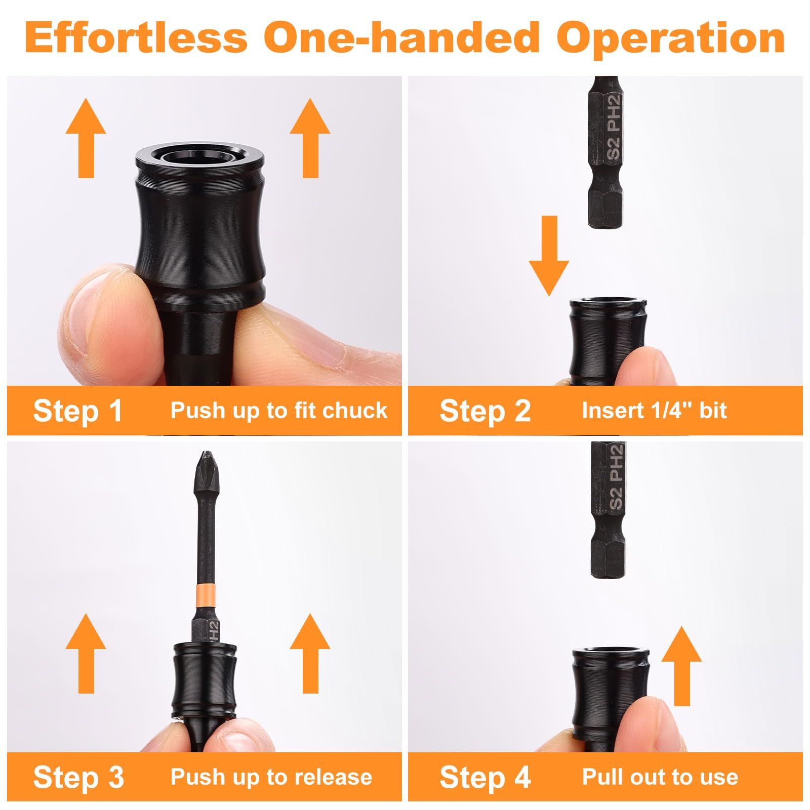 Quick Release Bit Holder, Drill Bit Holder Key Chain Cool Gadgets for Who Has Everything, Bit Holders for Most Electric — image 2