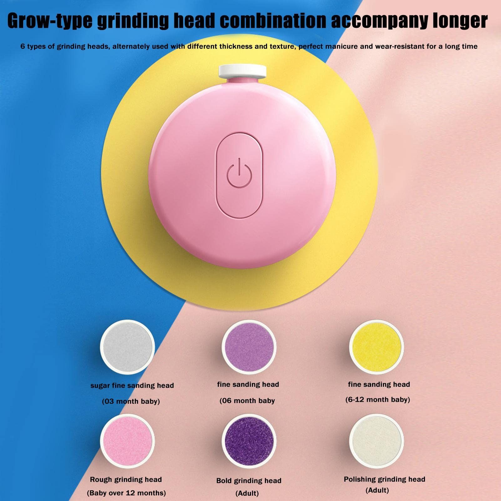 Electric Nail File, Kid's Nail File Silent Grinding Nail Filer Electric Baby Nail Care Trimmer, Automatic Nail Grinder — image 3