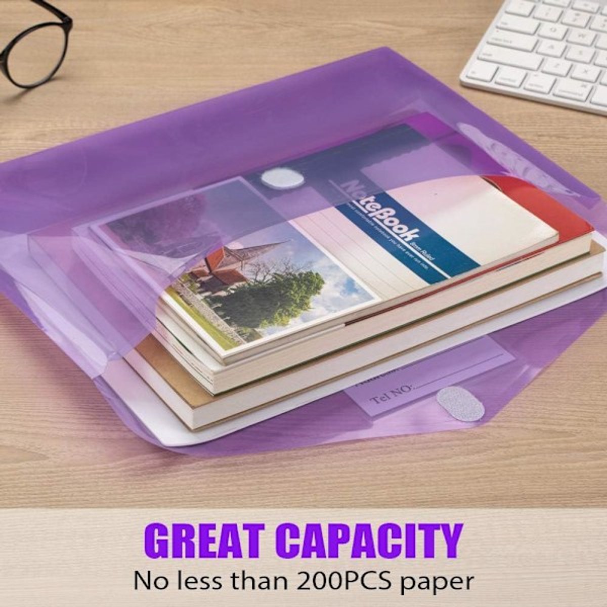 A4 folders - Buttons - Colored envelopes - Pack of 10 — image 2