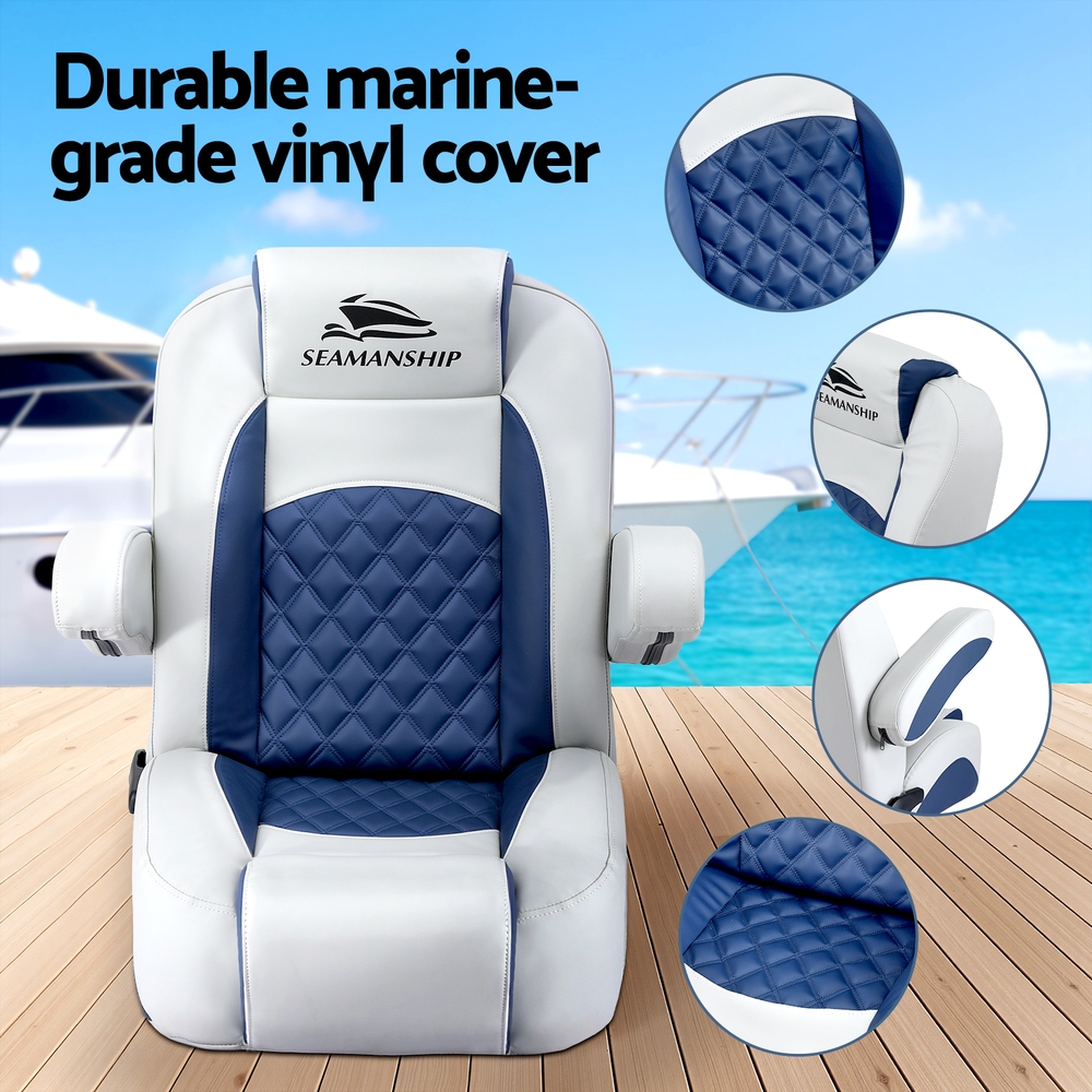 Seamanship Reclining Captain Boat Seat 90°-155° Recline, 19cm Thick Cushion — image 4