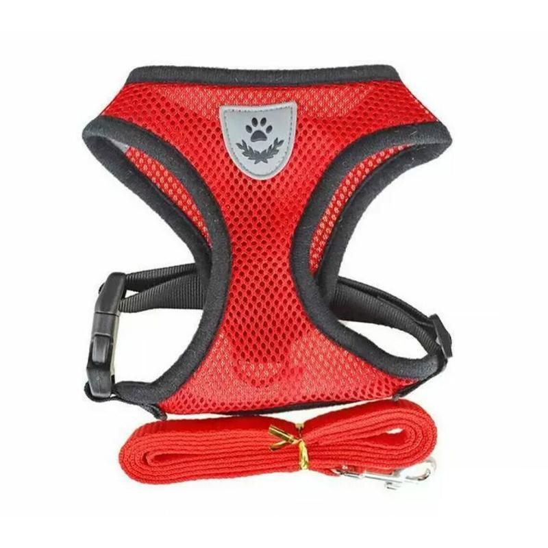 L Size Pet Dog Cat Puppy Soft Leash VEST Mesh Breathe Adjustable Harness Braces Clothes - Blue โ image 5