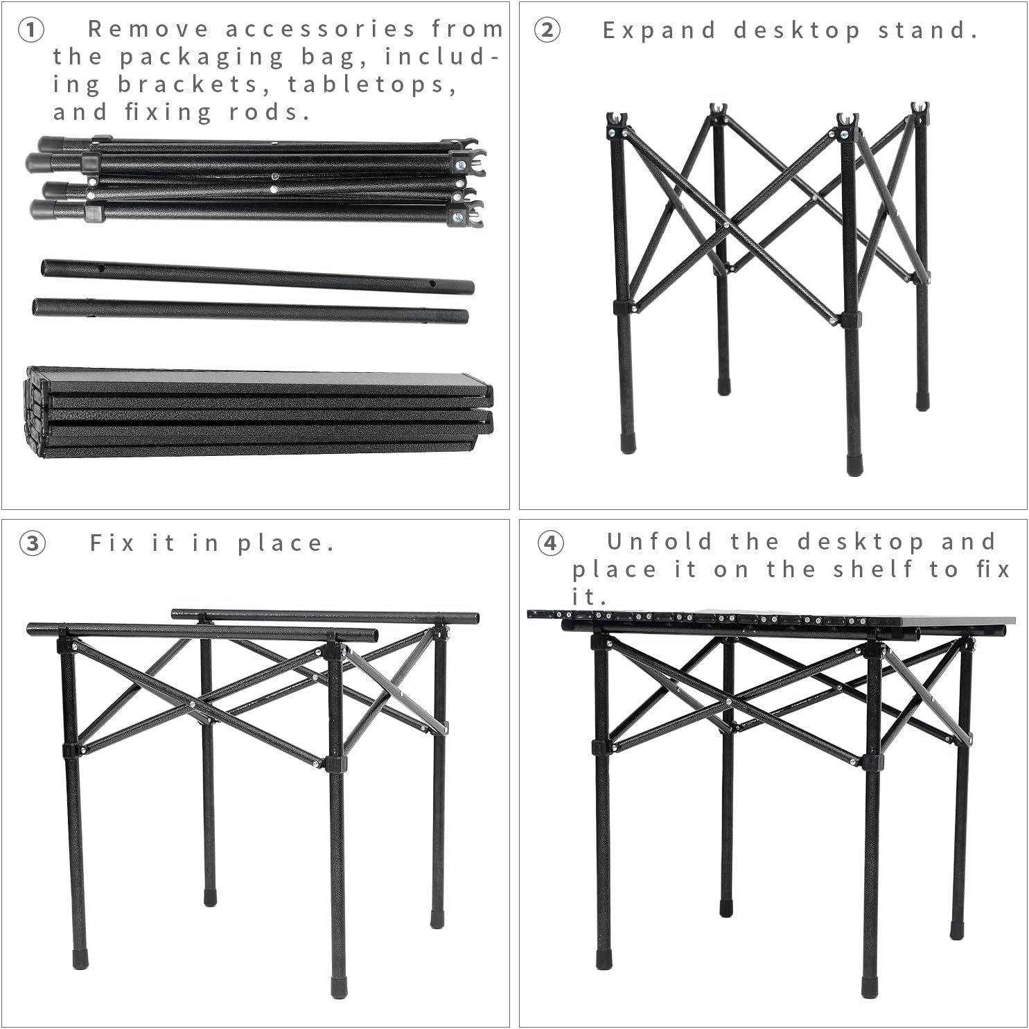 Foldable Aluminium Camping Side Table with Carry Bag, Lightweight Table for Cooking, Hiking, Picnics and BBQs, Black, 53.6 x 51.1 x 50 cm — image 5