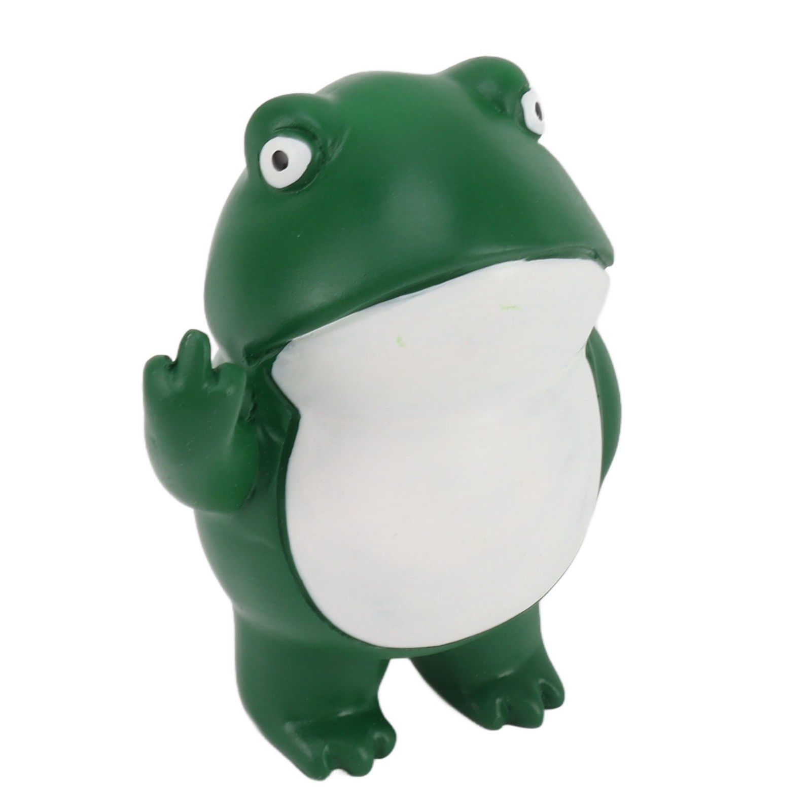 Rebellious Frog Figurine Middle Finger Frog Resin Ornament Frog Craft Decoration Sculpture for Home Office Desktop — image 4