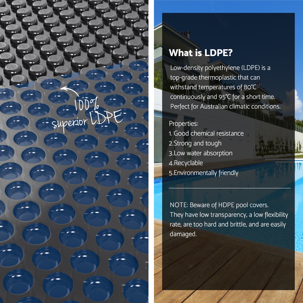 Aqua Buddy Pool Cover 600 Micron 9.5x5m Swimming Pool Solar Blanket Blue Black — image 4