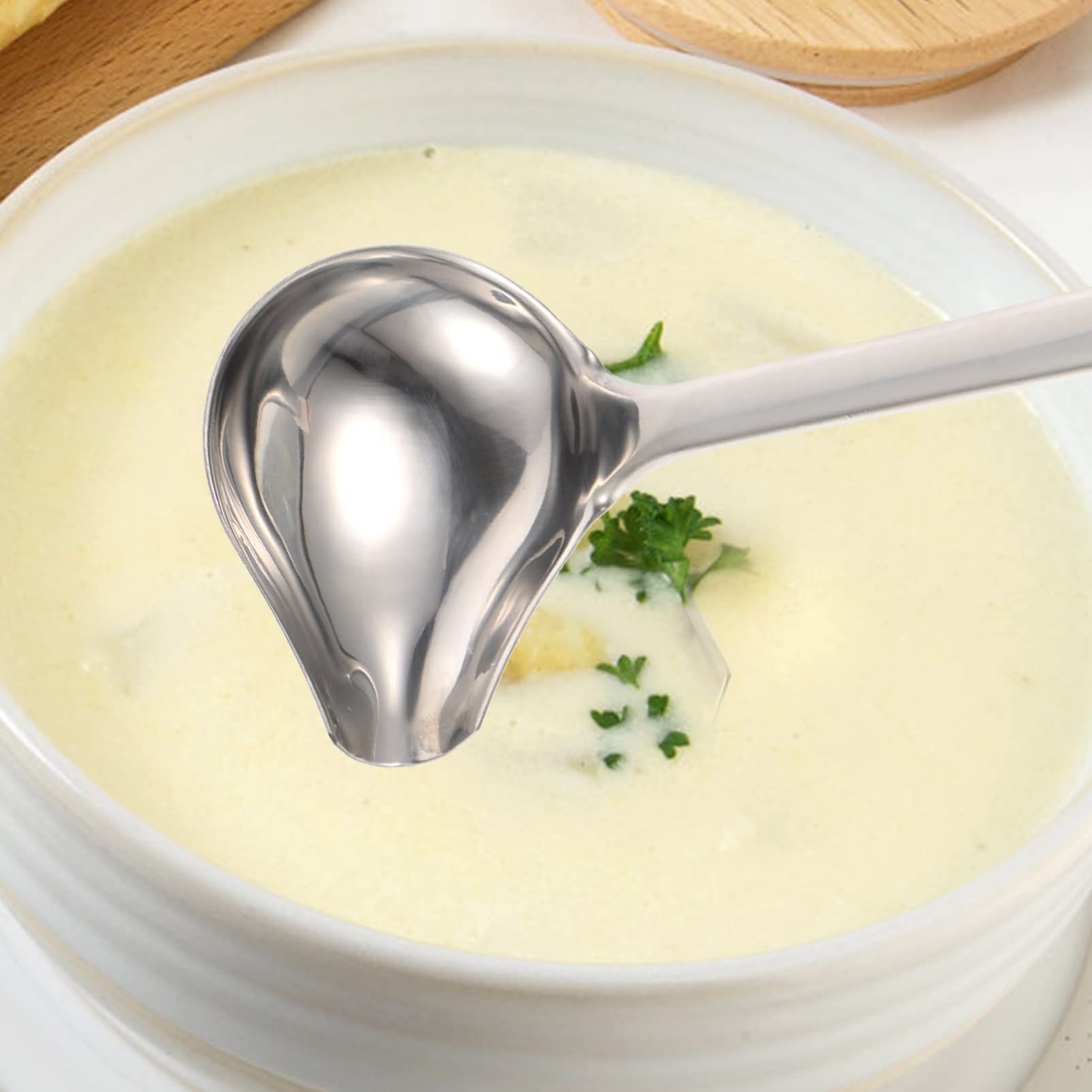 Spoon Stainless Gravy Ladle Seasoning Scoop Home Accessory Sauce Ladle with Pouring Spout Kitchen Gadgets Kitchen Supply — image 5