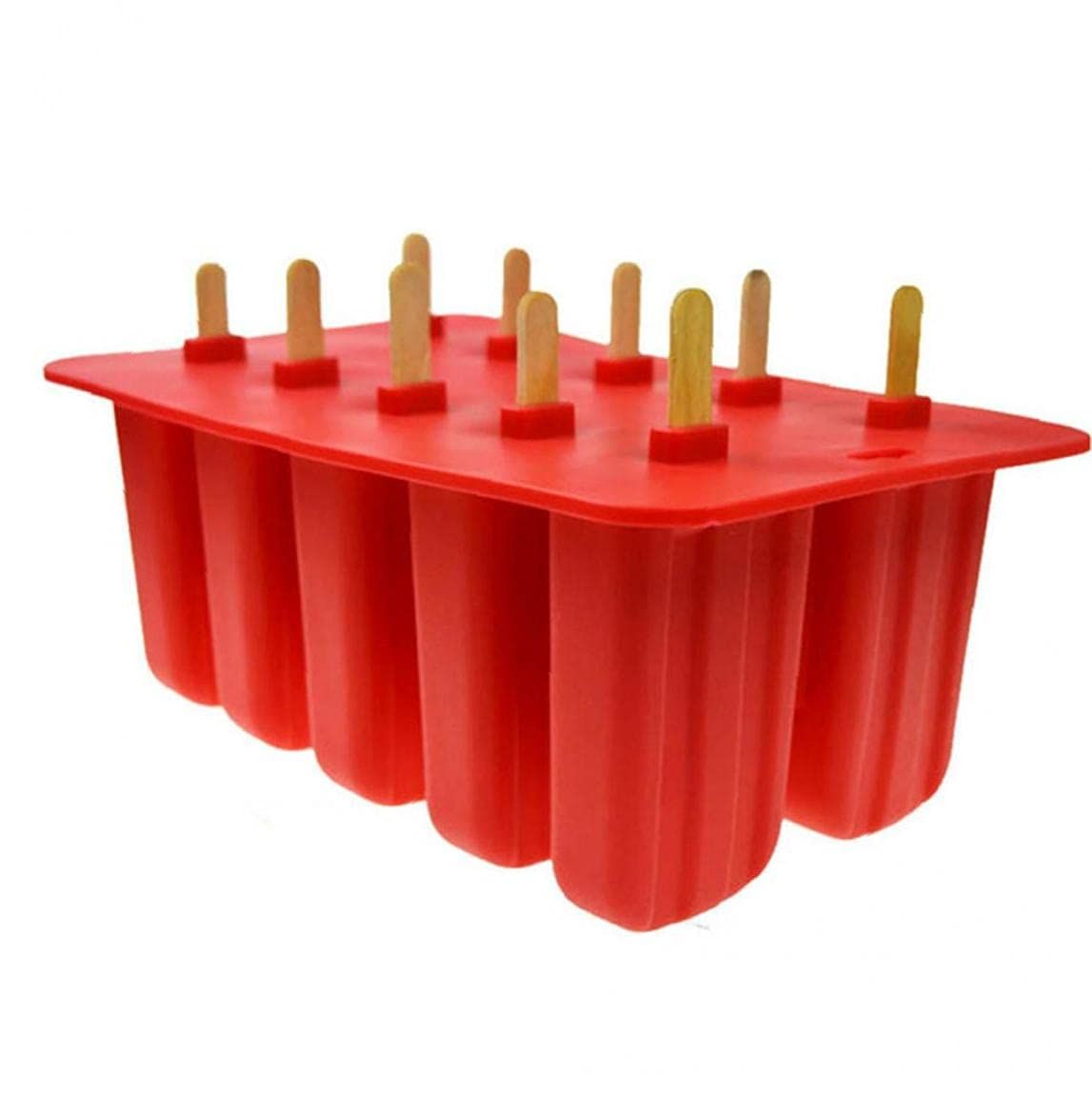 1pc 10 Grids Ice Cream Tub Popsicle Maker Tray Silicone Fridge Popsicle Shaping Mold Kitchen Supplies