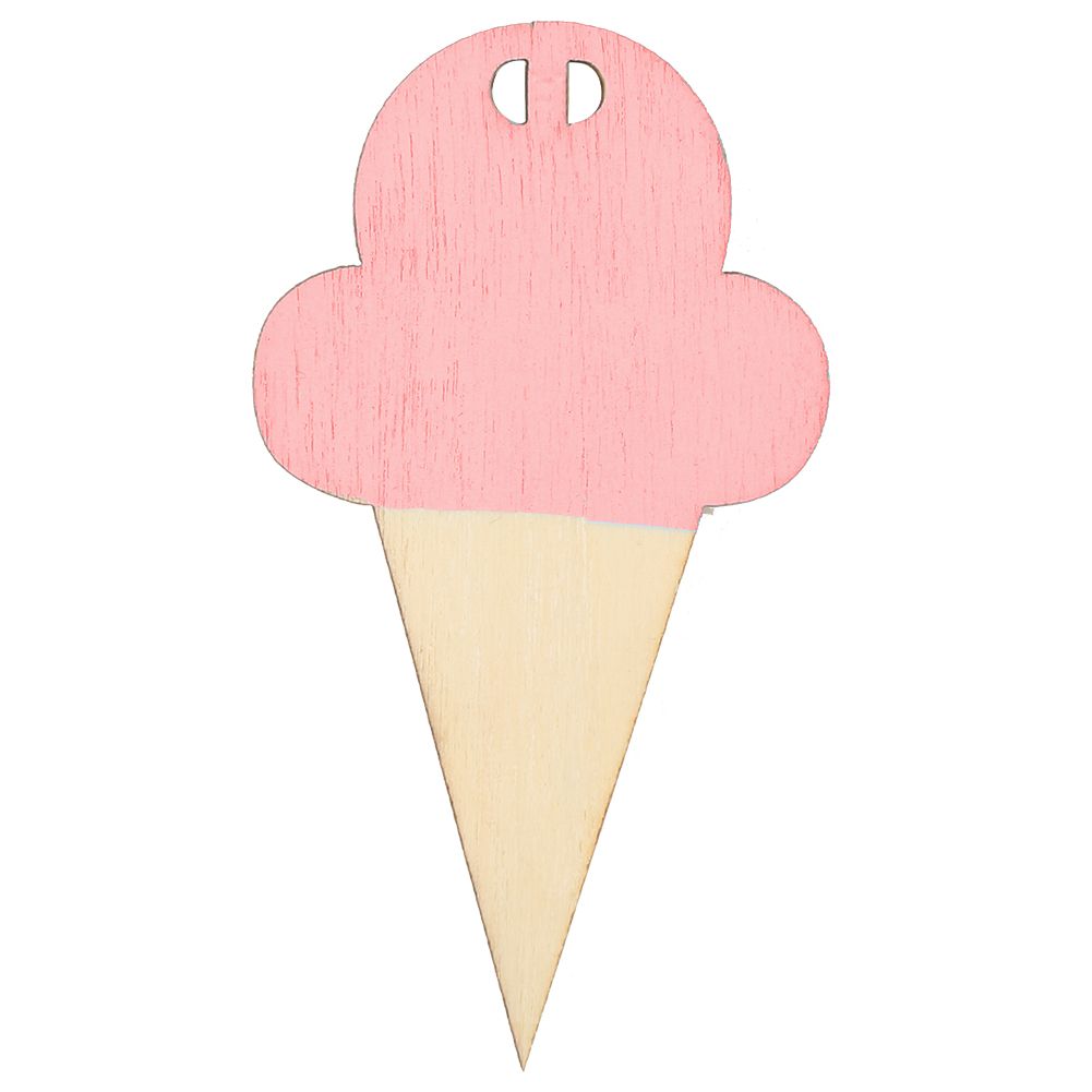 10Pcs Ice Cream Shape Wooden Hanging Garland Nursery Children Bedroom Wall Decorations (Pink) โ image 2