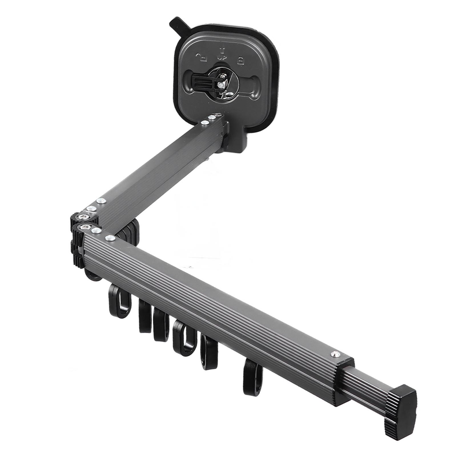 Retractable Clothes Drying Rack Wall Mount Drill Free Bifold Windproof Space Saver Suction Cup Clothes Hanger for Laundry — image 2