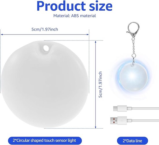 Night Light - With Automatic Sensor Function - Keychain - Gift for Girls and Women - Accessory for Women's Handbag(2 Lights) — image 4