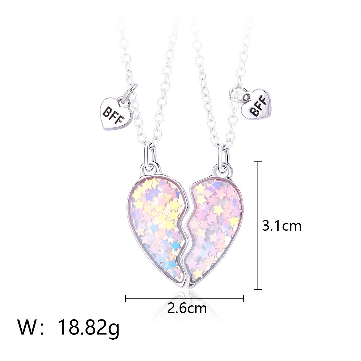 Best Friend Necklace for 2 Girls Magnetic Matching Friendship Necklace Half Heart Pendant BFF Necklaces for Sister โ image 4