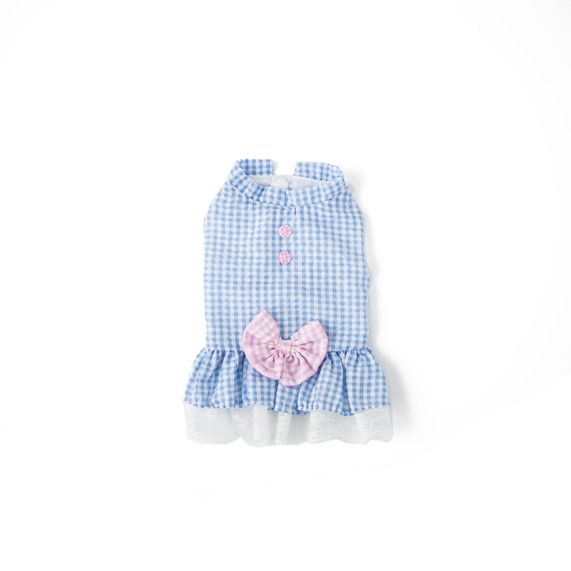 Pet Dog Princess Skirt Cloth Casual Style Plaid Skirt Blue
