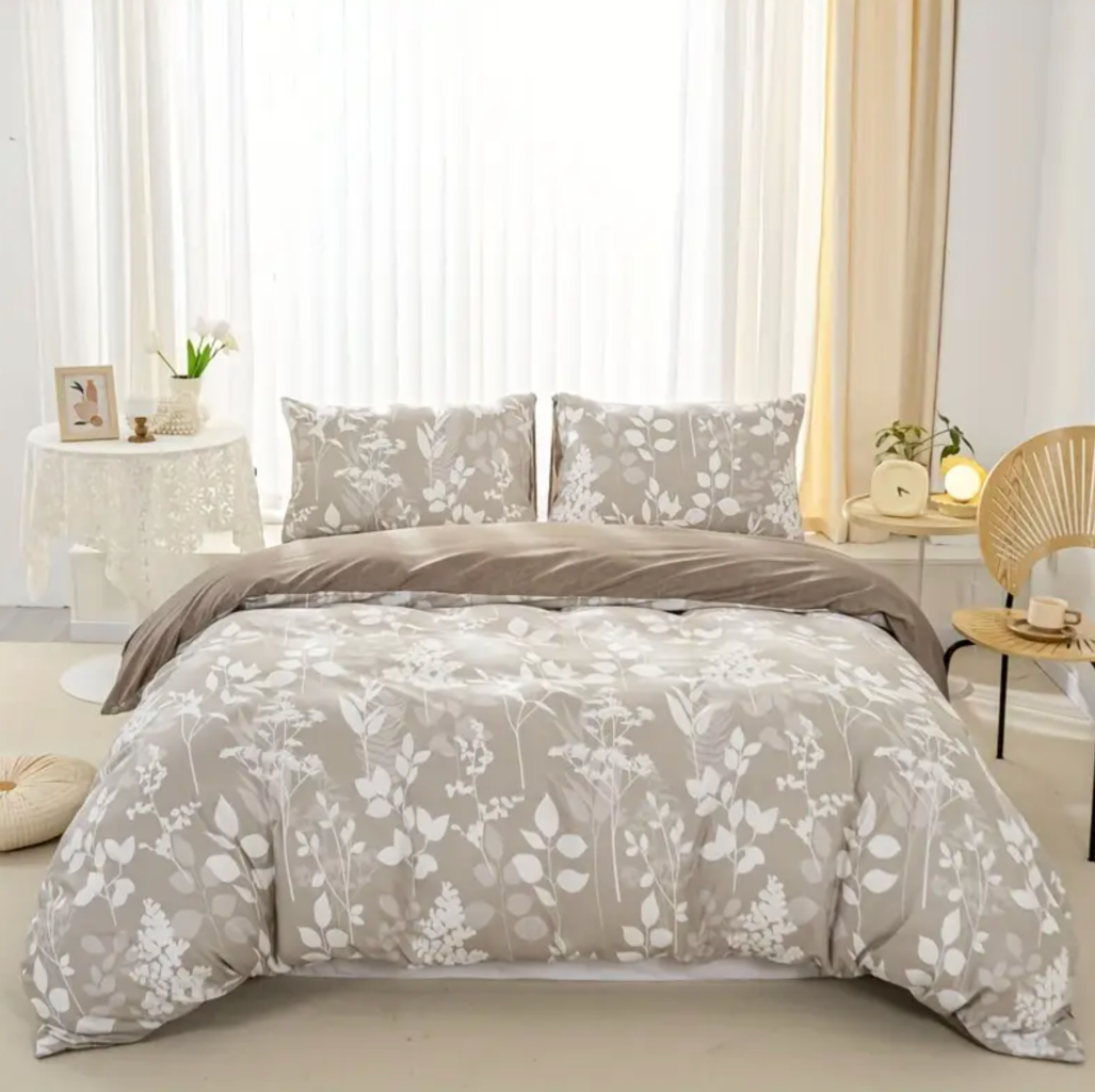 Dreamfields - Canvas Fleur Quilt Cover Set - (3pcs, Queen Size)