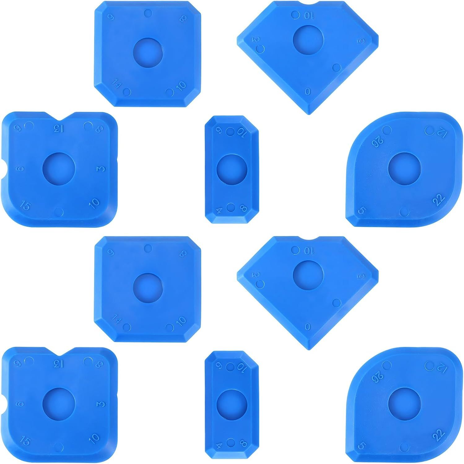 10 PCS Silicone Caulking Tool Set, Sealant Finishing Tool, Caulk Remover Tool, Portable Sealant Scraper, Reuse Grout Scraper for Kitchen Bathroom Floor Window